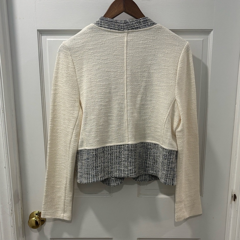Anthropologie Dolan Left Coast Sheridan Open Front Blazer Size Medium Off White - Picture 7 of 8